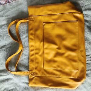 Large faux leather tote